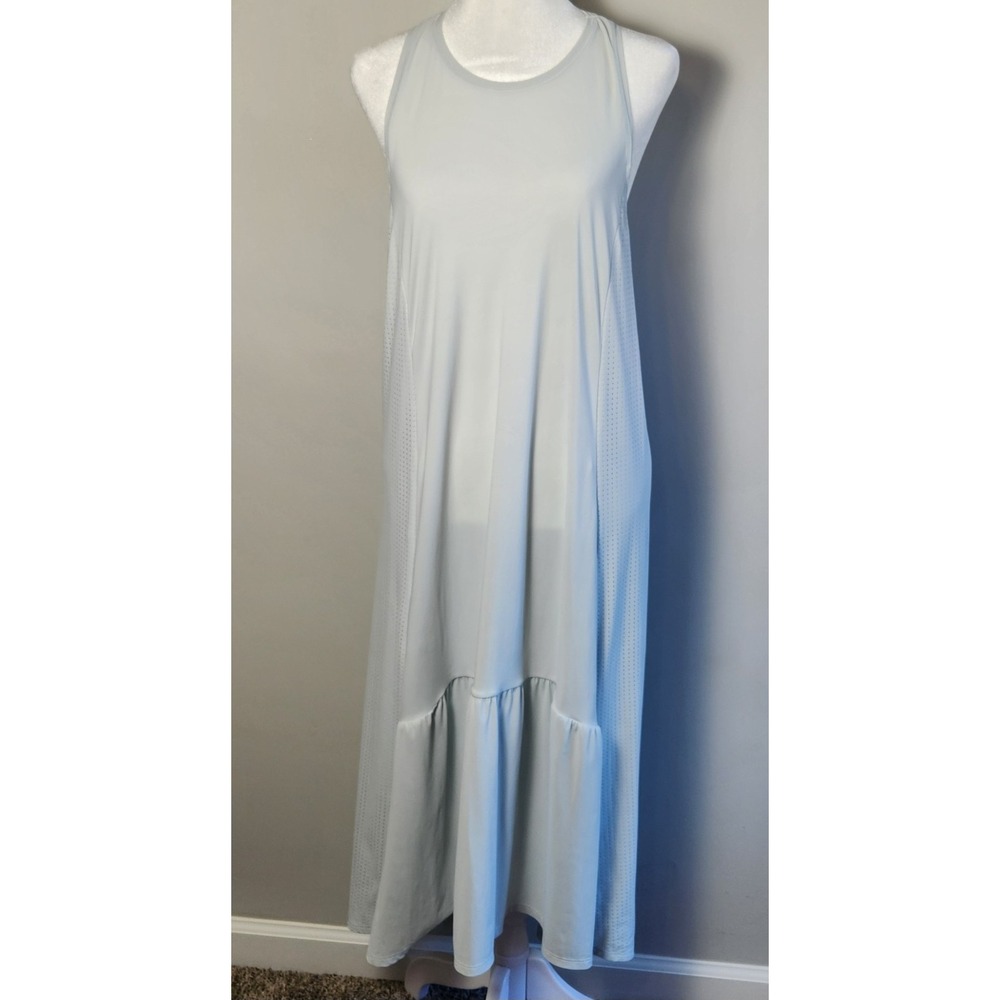 Sweaty Betty Active‎ Tank Dress Small Light Gray Racerback Mesh Panel High-Low